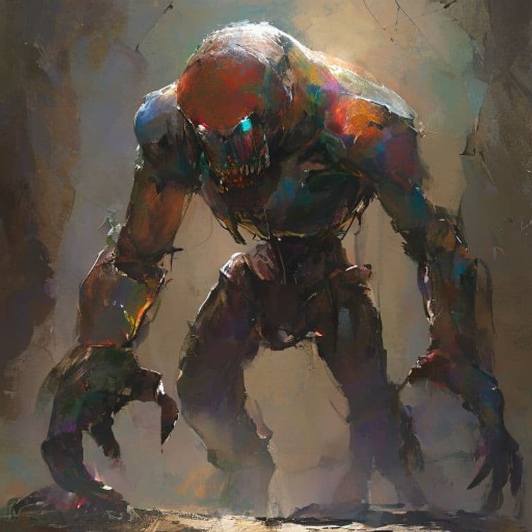 Glass Golem — fantasy monster illustration