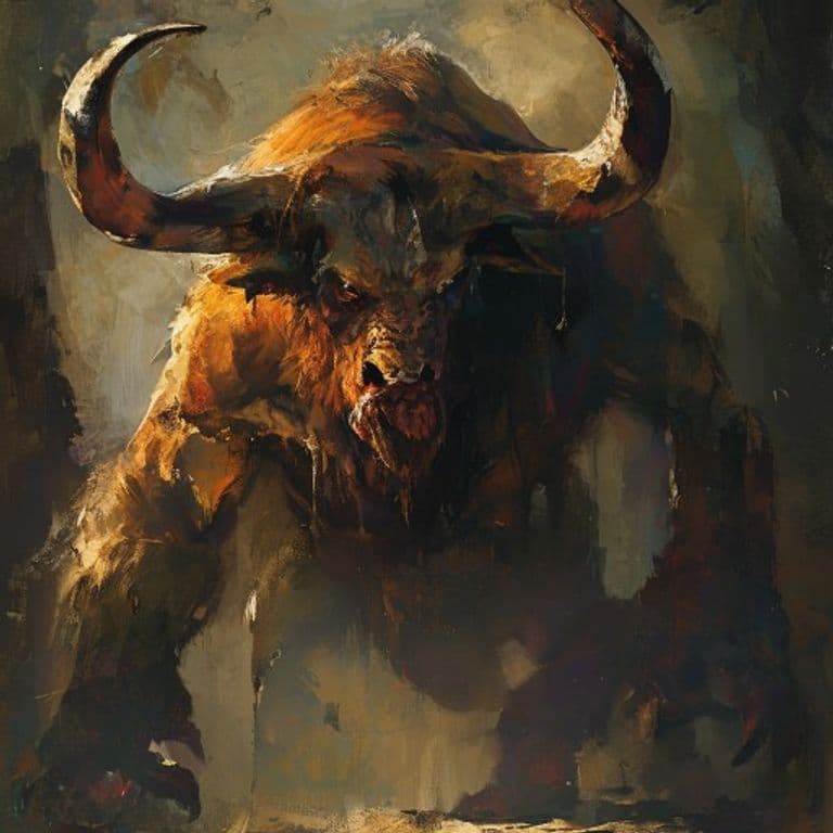Lost Minotaur — fantasy monster illustration