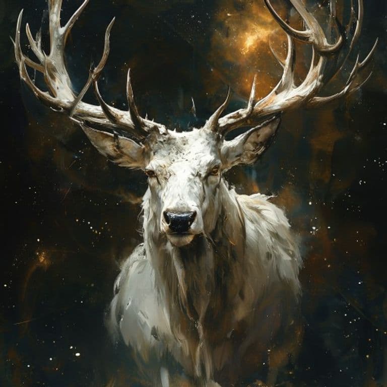White Stag — fantasy monster illustration