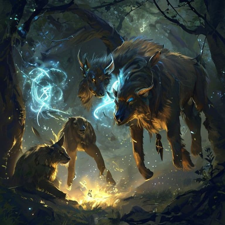 Calm Beasts — fantasy spell effect illustration. Calm Beasts is a 2nd-level enchantment available to Druid, Ranger.