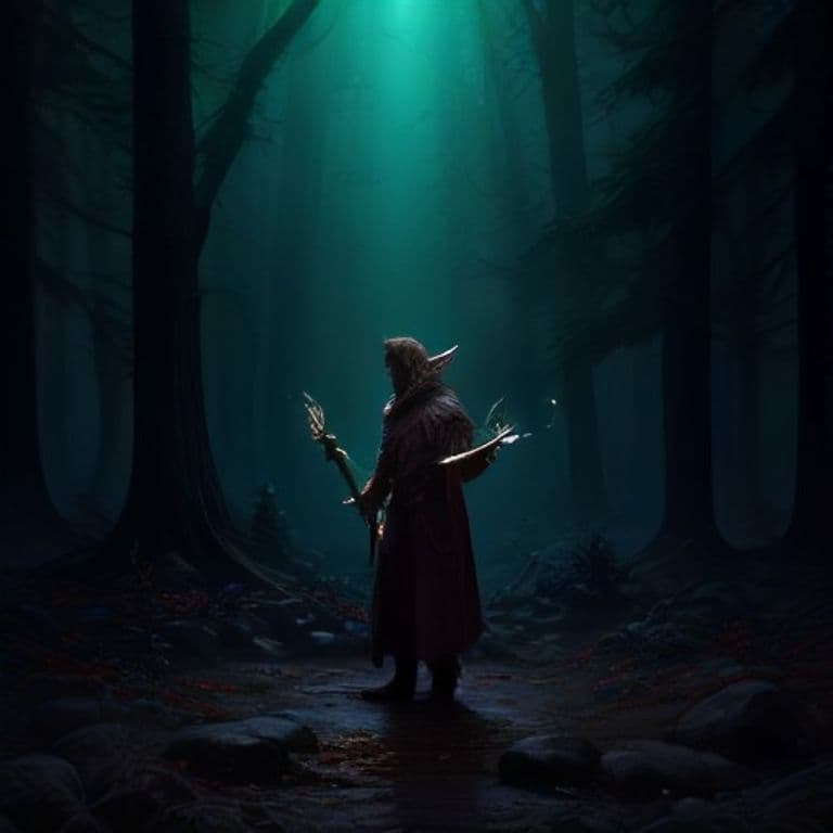Hunting Stand — fantasy spell effect illustration. Hunting Stand is a 4th-level conjuration available to Druid, Ranger.