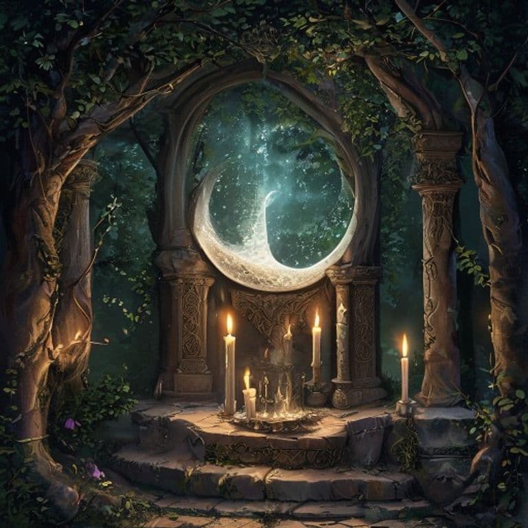 Moon Through the Trees — fantasy item illustration