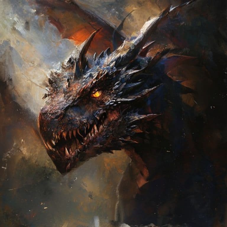 Young Black Dragon — fantasy monster illustration