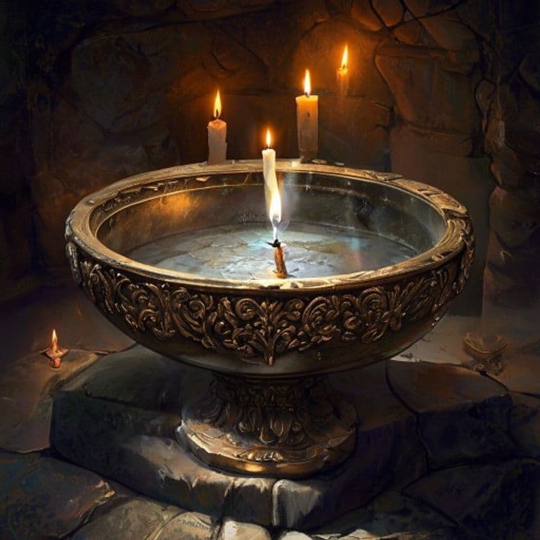 Dreamscrying Bowl — fantasy item illustration. Dreamscrying Bowl is a magic item (wondrous item) of uncommon rarity.