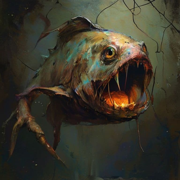 Lantern Hagfish — fantasy monster illustration