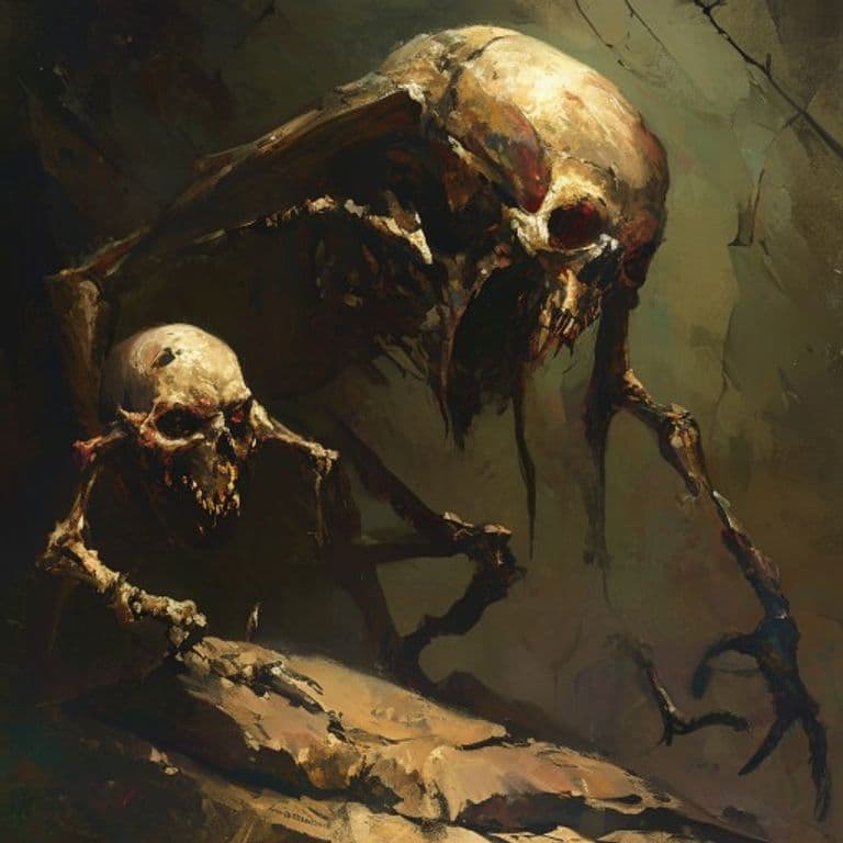 Bone Collective — fantasy monster illustration. Bone Collective is a small undead (Challenge Rating 8).