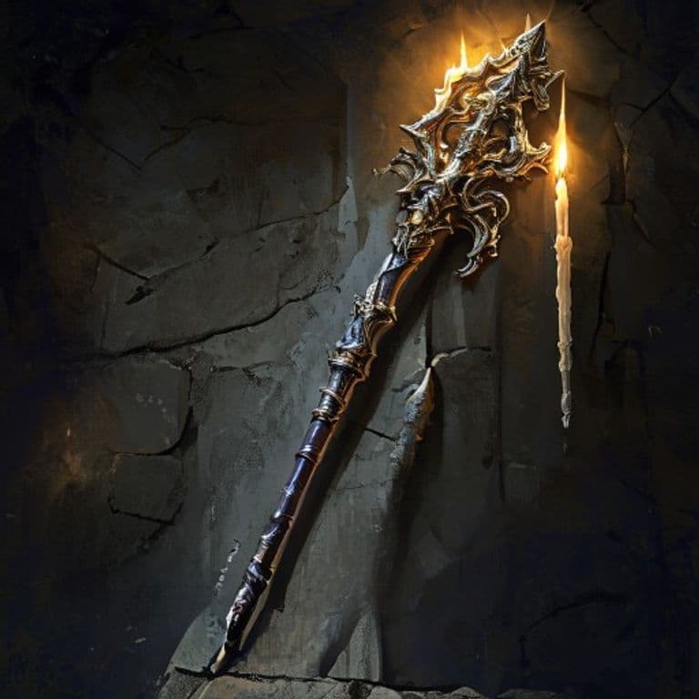 Sonic Staff — fantasy item illustration
