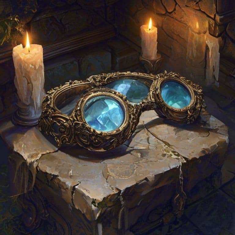 Clarifying Goggles — fantasy item illustration. Clarifying Goggles is a magic item (wondrous item) of uncommon rarity.