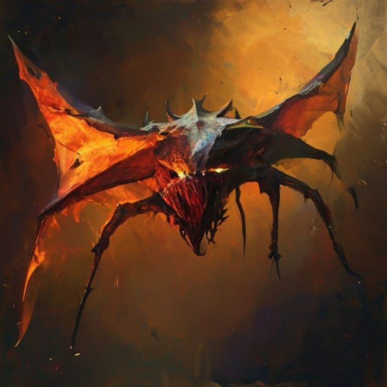 Ember Glider — fantasy monster illustration