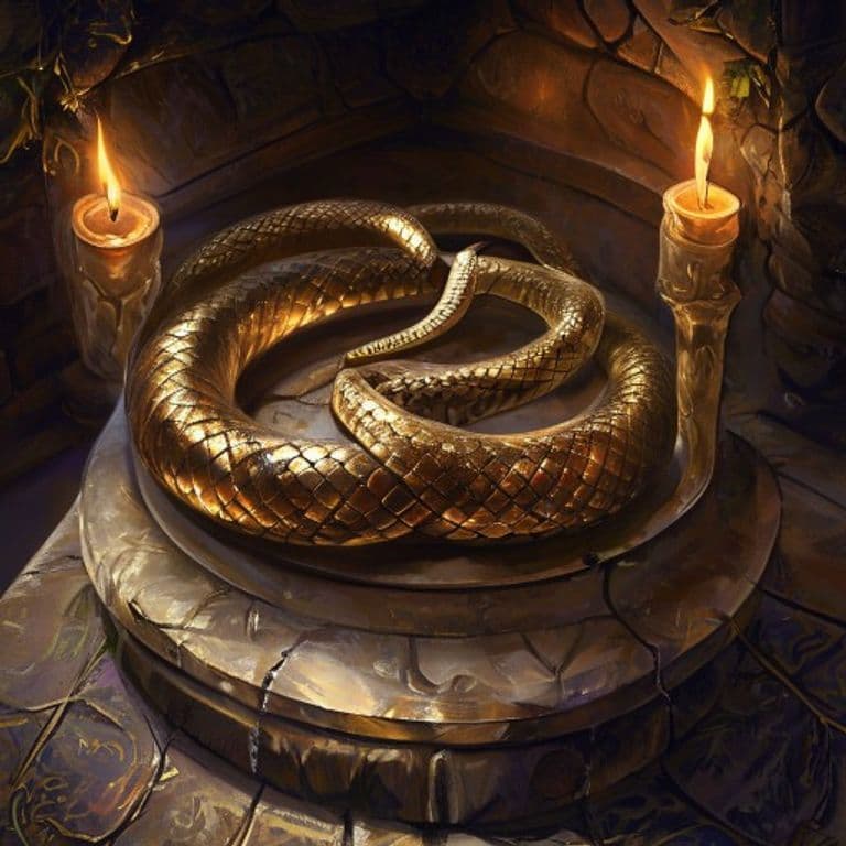 Brass Snake Ball — fantasy item illustration. Brass Snake Ball is a magic item (wondrous item) of rare rarity.