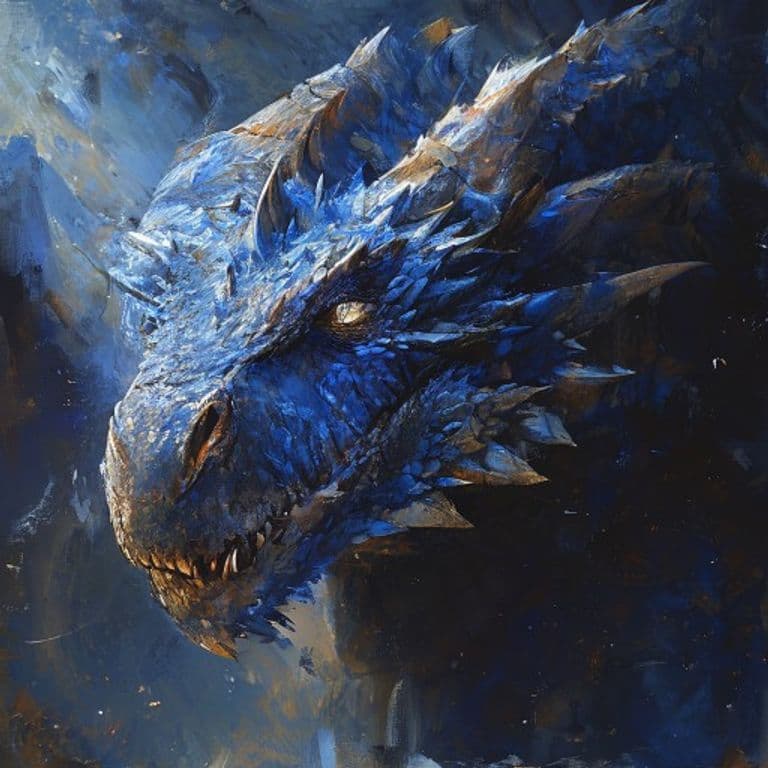 Adult Blue Dragon — fantasy monster illustration