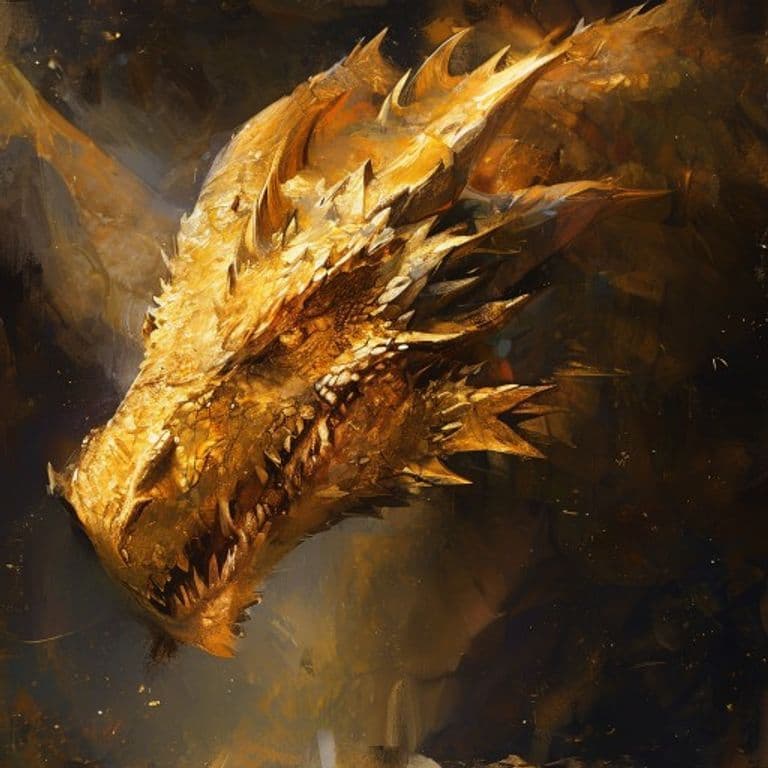 Young Gold Dragon — fantasy monster illustration