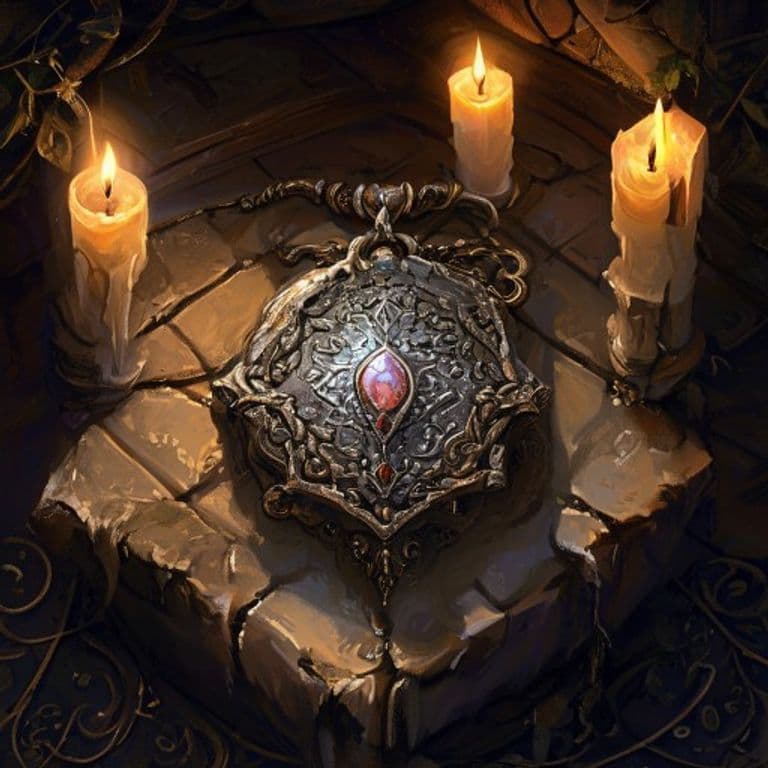 Locket of Remembrance — fantasy item illustration