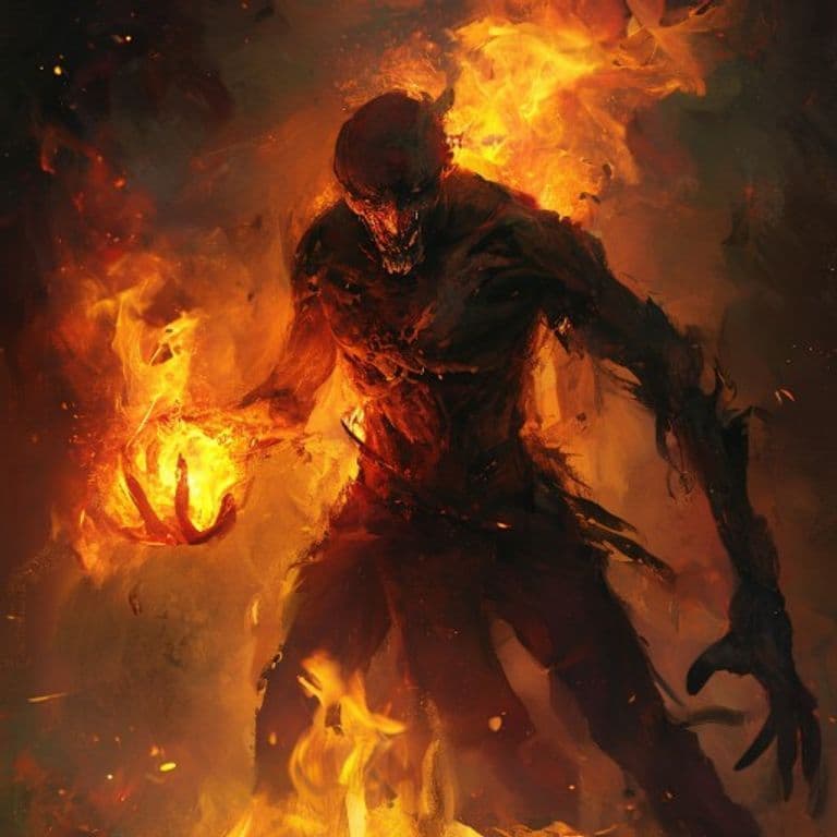 Firetamer — fantasy monster illustration