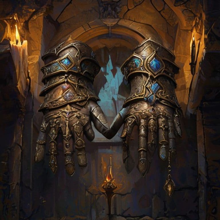 Paired Gauntlets of Striking — fantasy item illustration