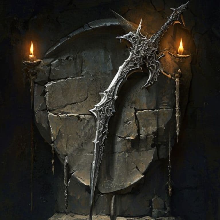 Sickle of Thorns — fantasy item illustration