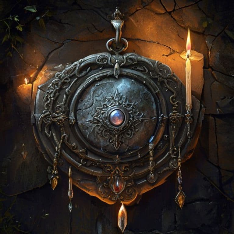 Mourning Medallion — fantasy item illustration