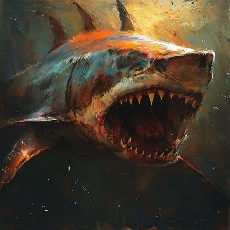 Devil Shark — fantasy monster illustration