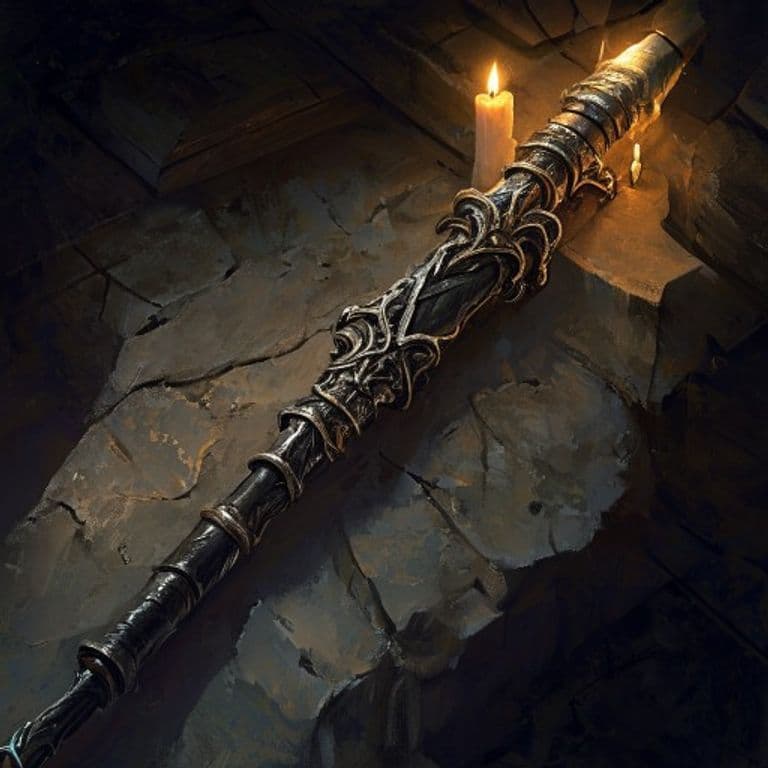 Eldritch Rod — fantasy item illustration. Eldritch Rod is a magic item (rod) of uncommon rarity.