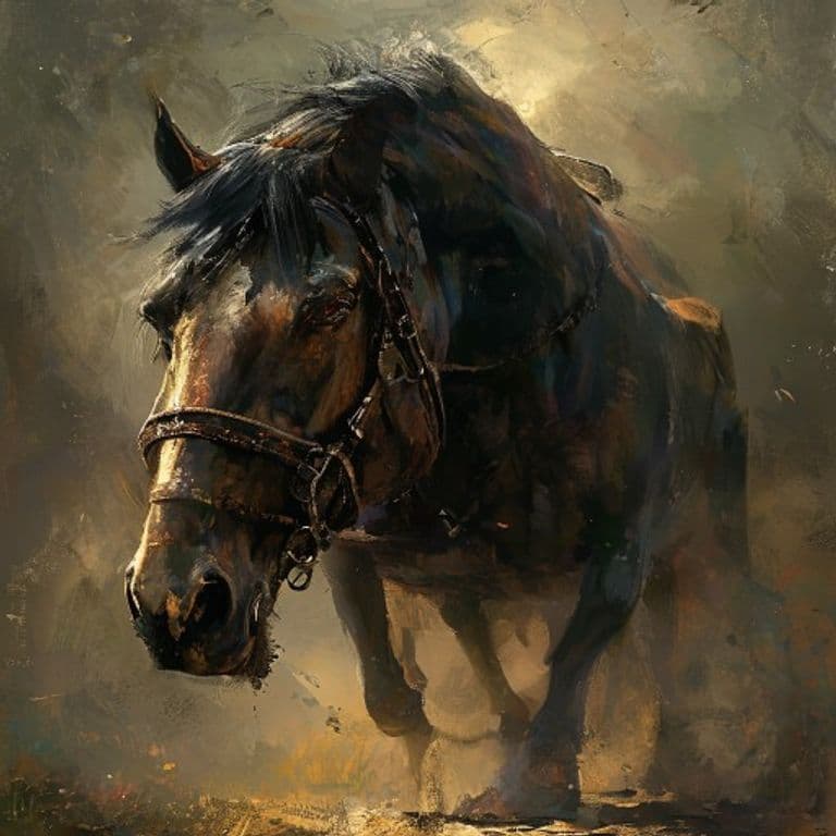 Horse, Draft — fantasy monster illustration