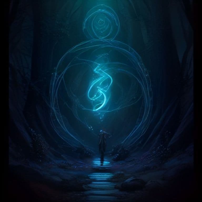 Looping Trail — fantasy spell effect illustration. Looping Trail is a 4th-level transmutation available to Druid, Ranger, Sorcerer, Warlock, Wizard.