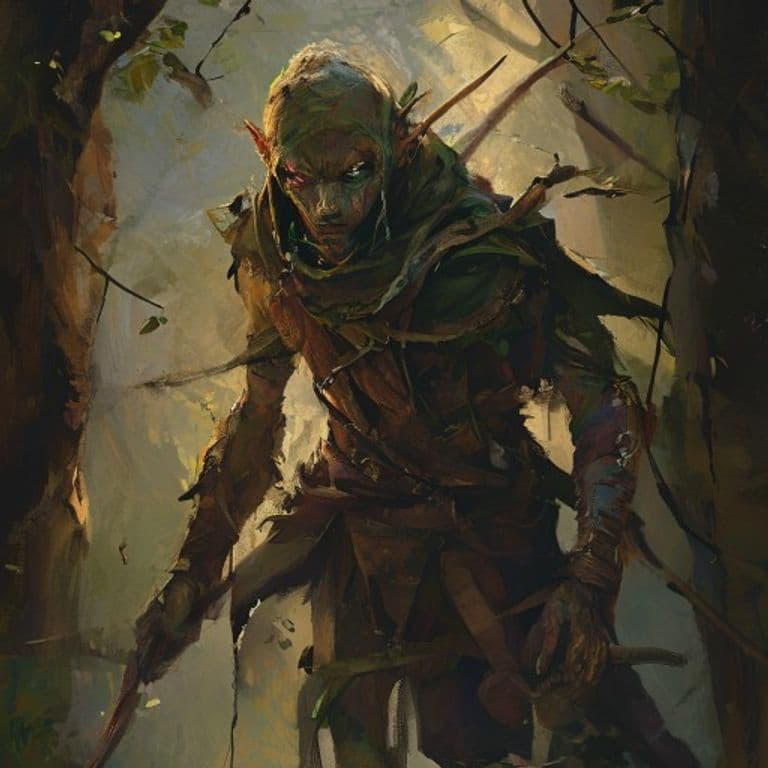 Wood Elf Scout — fantasy monster illustration