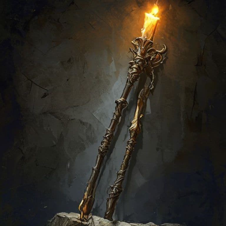 Staff of Voices — fantasy item illustration