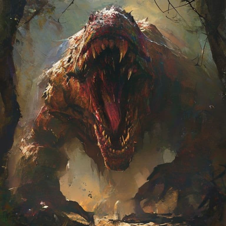 Gbahali (Postosuchus) — fantasy monster illustration
