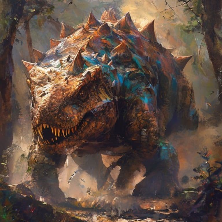 Ankylosaurus — fantasy monster illustration. Ankylosaurus is a huge beast (Challenge Rating 3).