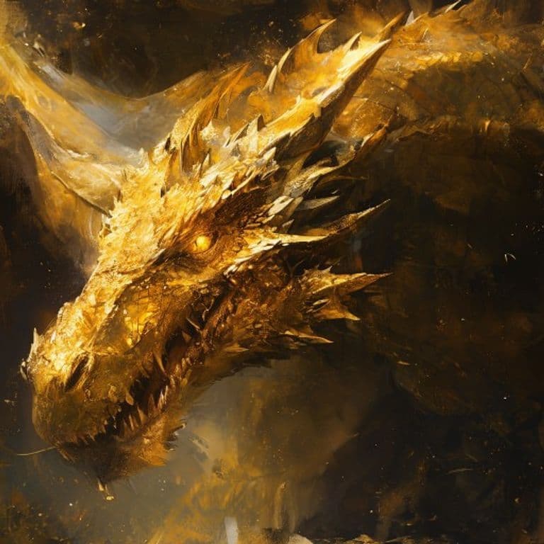 Great Wyrm Gold Dragon — fantasy monster illustration