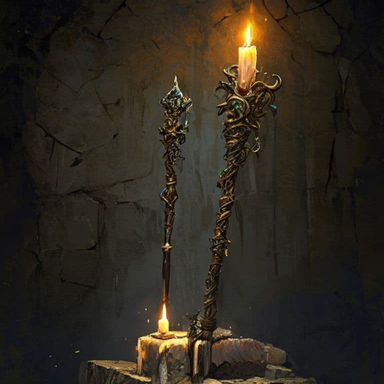 Staff of Camazotz — fantasy item illustration