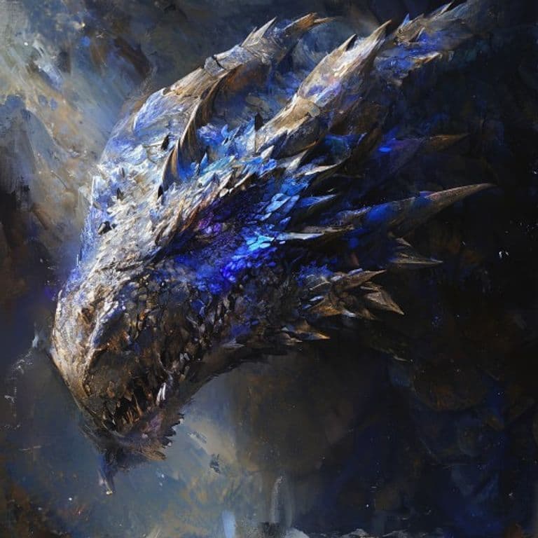 Ancient Sapphire Dragon — fantasy monster illustration. Ancient Sapphire Dragon is a gargantuan dragon (Challenge Rating 25).