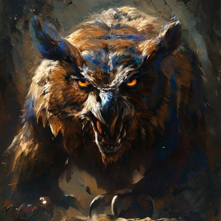 Owlbear — fantasy monster illustration
