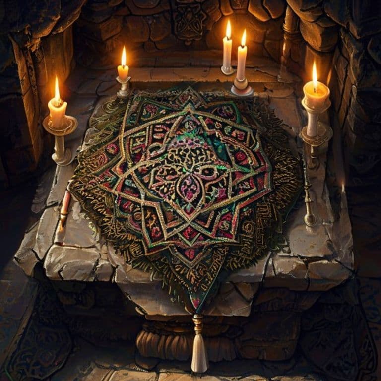 Keffiyeh of Serendipitous Escape — fantasy item illustration