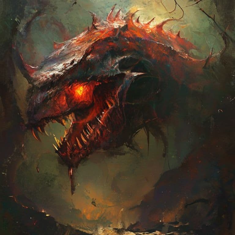 Pyrohydra — fantasy monster illustration