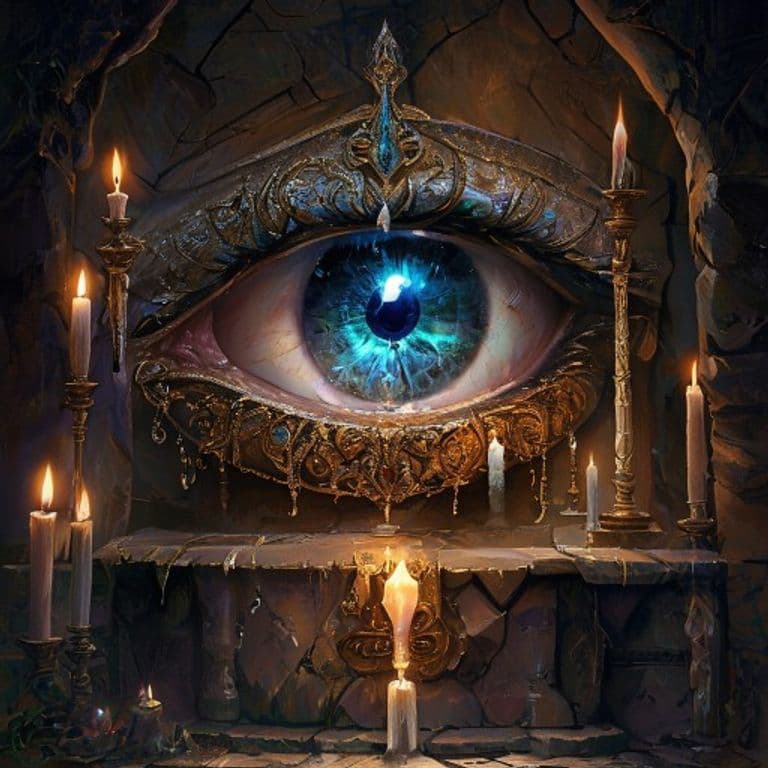 Eye of Elsewhere — fantasy item illustration. Eye of Elsewhere is a magic item (wondrous item) of legendary rarity.
