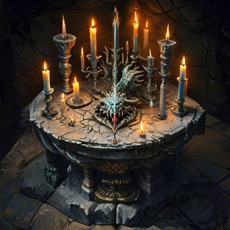 Draconic Diorama — fantasy item illustration. Draconic Diorama is a magic item (wondrous item) of common rarity.