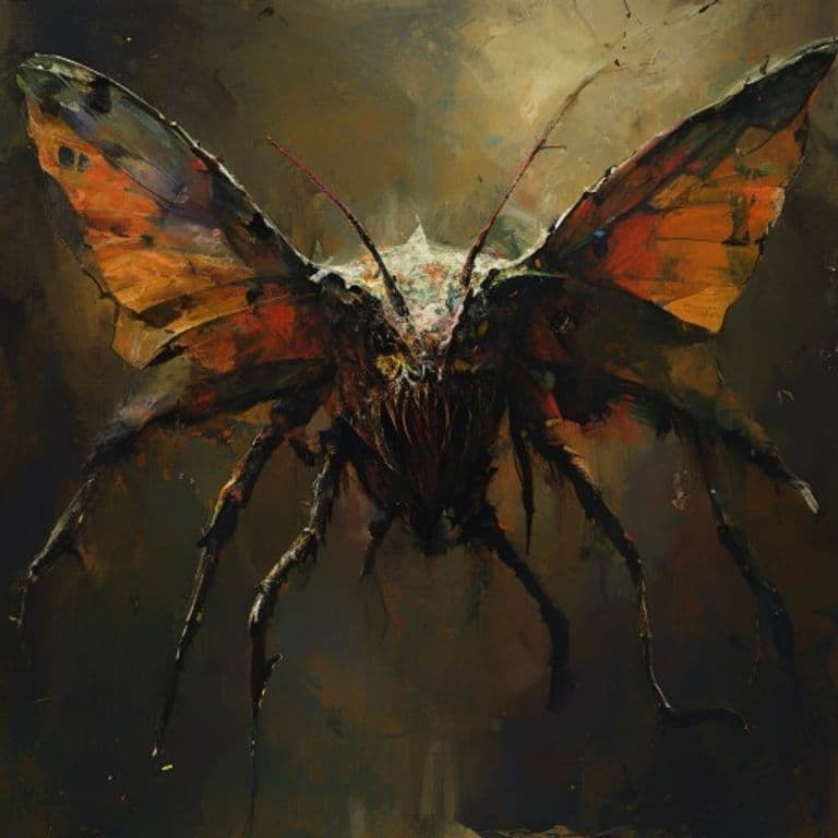 Derendian Moth Abomination — fantasy monster illustration