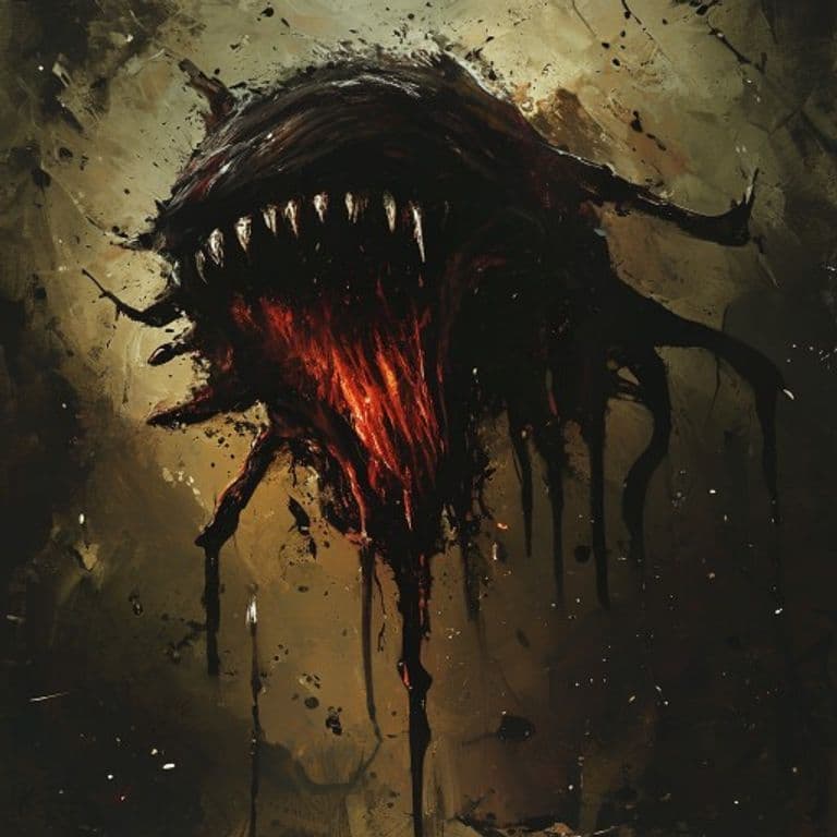 Black Patch — fantasy monster illustration. Black Patch is a large ooze (Challenge Rating 6).