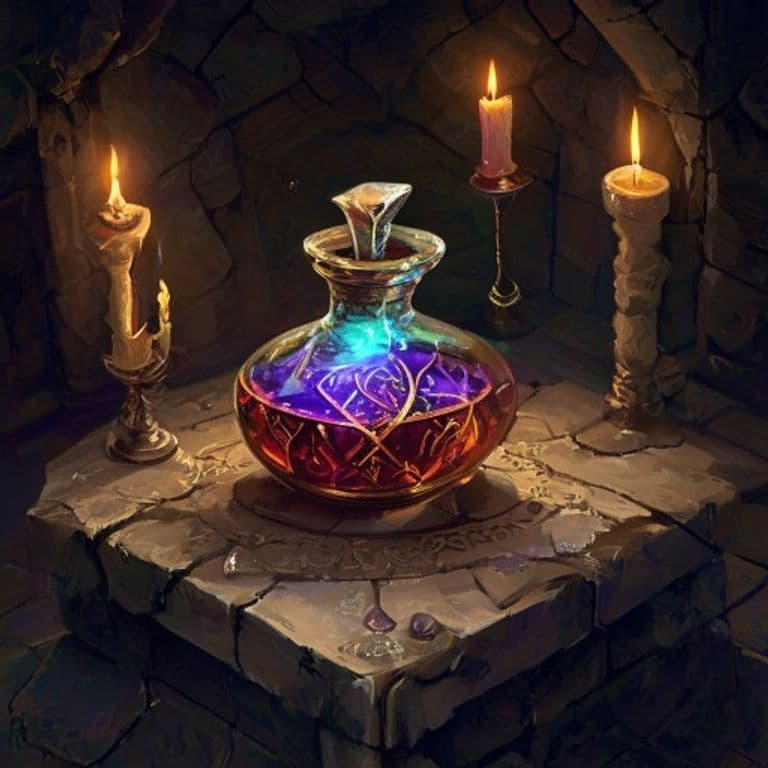 Elixir of Mimicry — fantasy item illustration. Elixir of Mimicry is a magic item (potion) of common rarity.