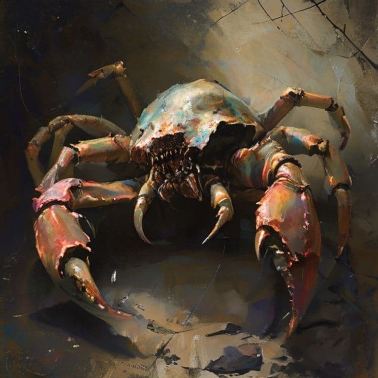 Bone Crab — fantasy monster illustration. Bone Crab is a small beast (Challenge Rating 1/2).
