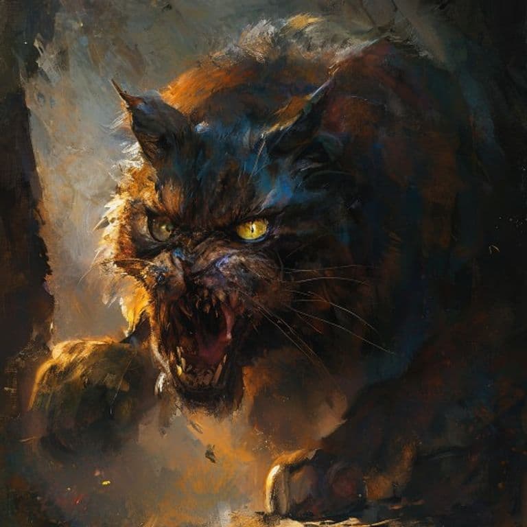 Cats of Ulthar — fantasy monster illustration