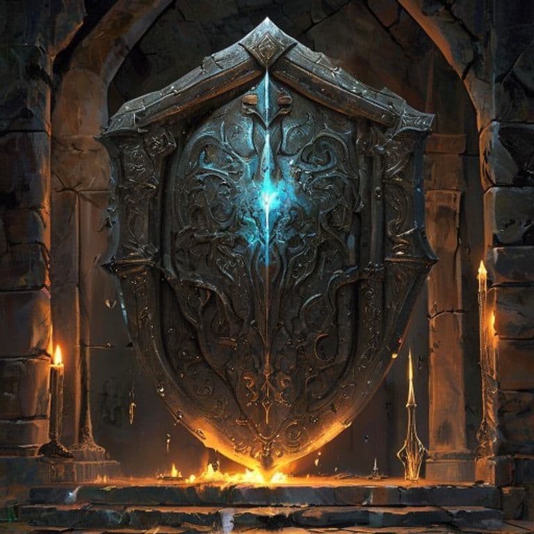 Animated Shield — fantasy item illustration. Animated Shield is a magic item (armor (shield)) of very rare rarity.