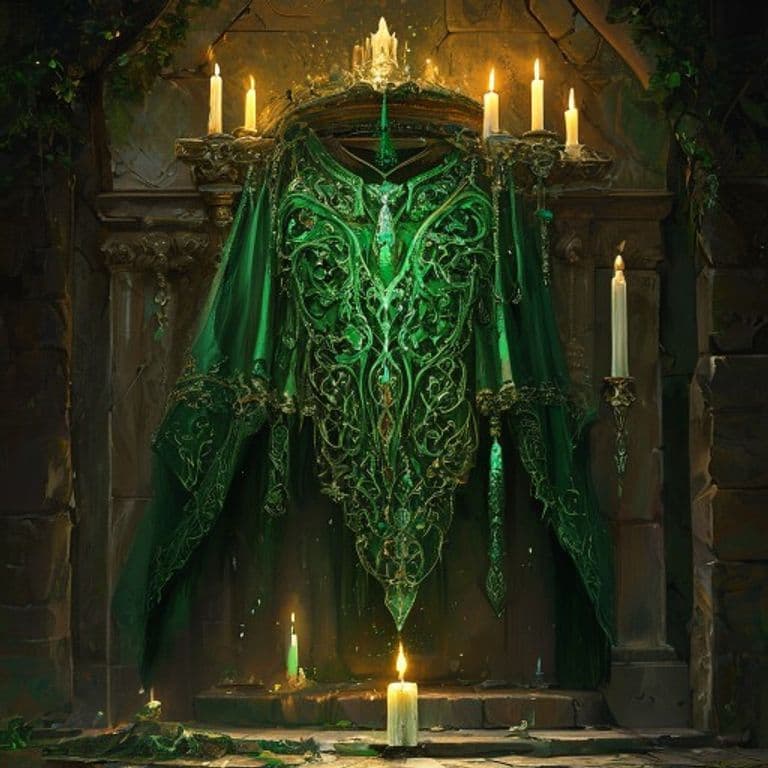 Green Mantle — fantasy item illustration