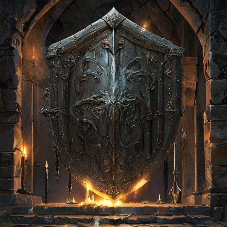Arrow-Catching Shield — fantasy item illustration. Arrow-Catching Shield is a magic item (armor (shield)) of rare rarity.