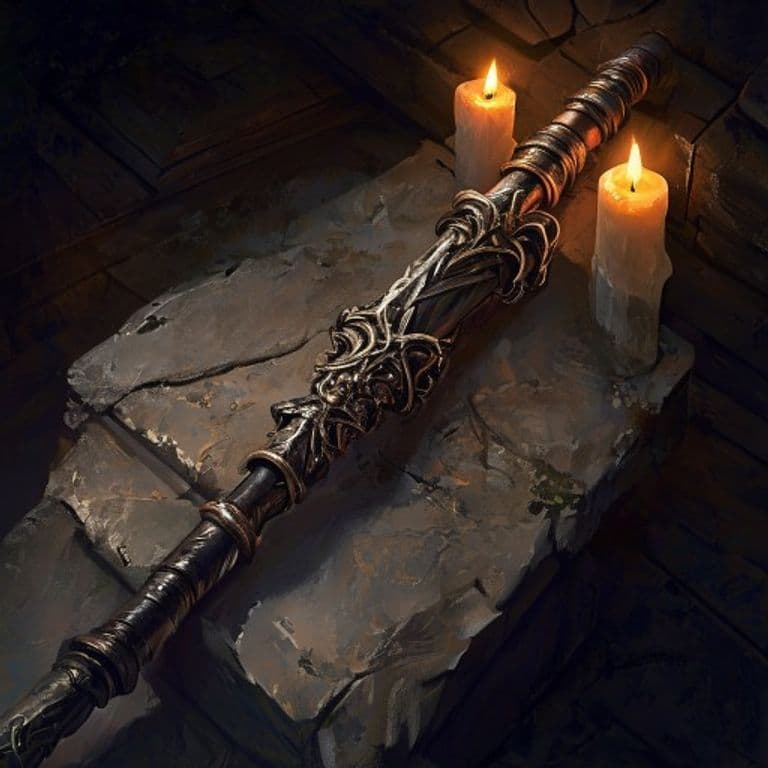 Rod of Sanguine Mastery — fantasy item illustration