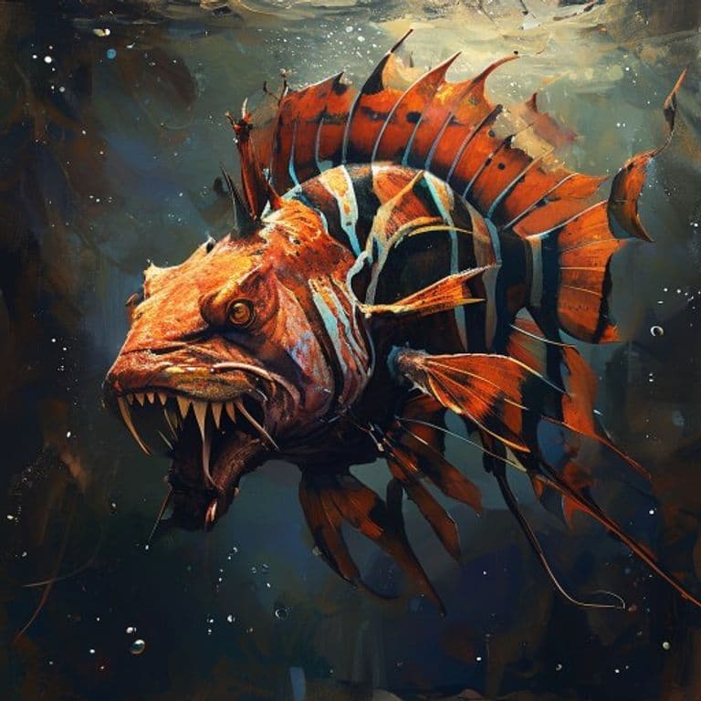 Dire Lionfish — fantasy monster illustration