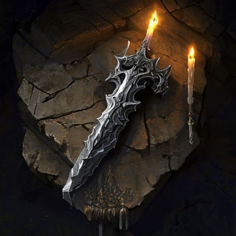 Dark Stone — fantasy item illustration. Dark Stone is a magic item (weapon) of uncommon rarity.
