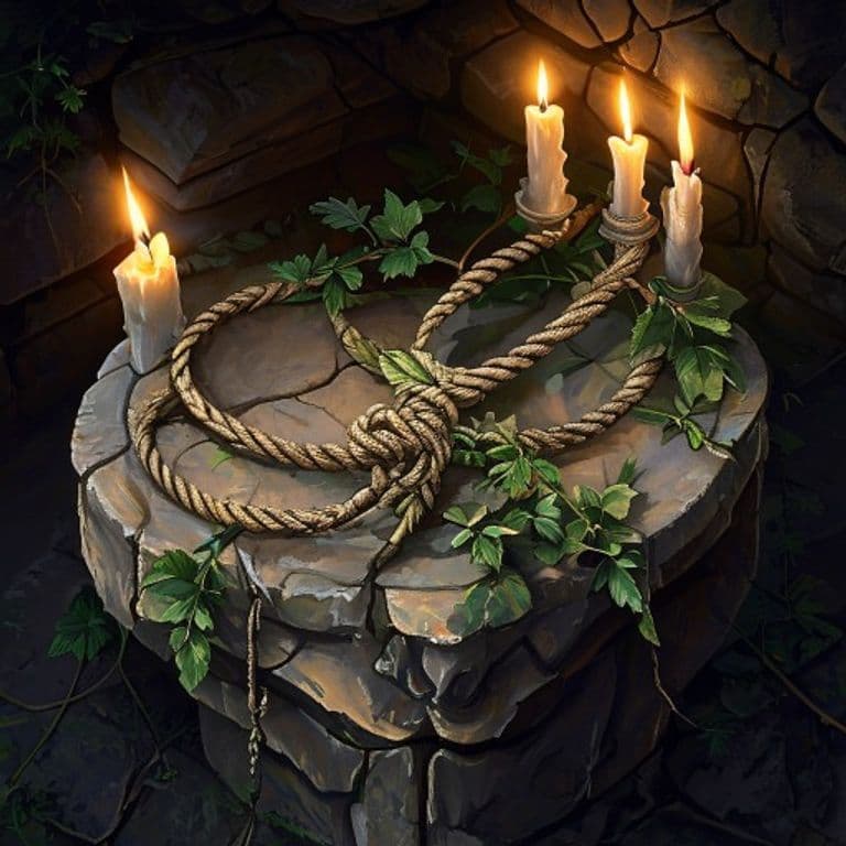 Ironweed Rope — fantasy item illustration