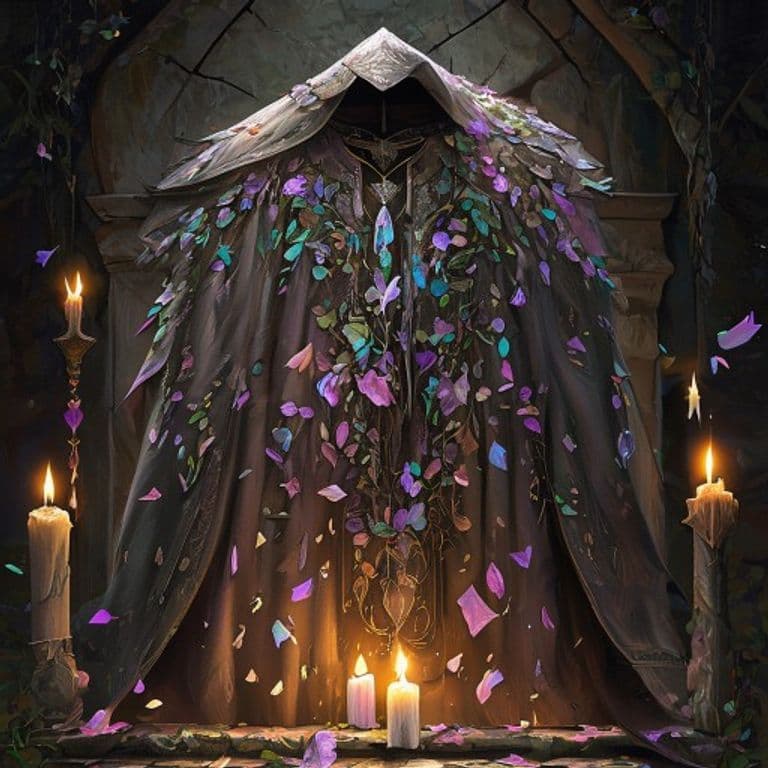 Cloak of Petals — fantasy item illustration. Cloak of Petals is a magic item (wondrous item) of uncommon rarity.